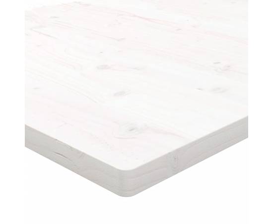 Blat de masă, alb, 50x50x2,5 cm, lemn masiv de pin, pătrat, 5 image
