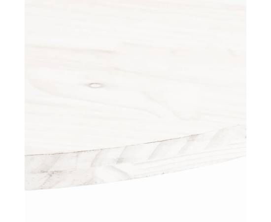 Blat de masă, alb, 60x30x2,5 cm, lemn masiv de pin, oval, 5 image