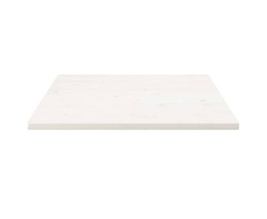 Blat de masă, alb, 80x80x2,5 cm, lemn masiv de pin, pătrat, 3 image