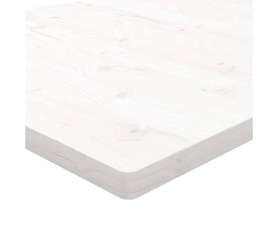 Blat de masă, alb, 80x80x2,5 cm, lemn masiv de pin, pătrat, 5 image