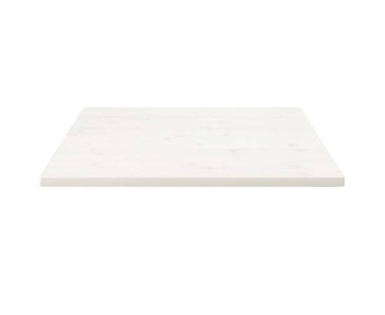Blat de masă, alb, 90x90x2,5 cm, lemn masiv de pin, pătrat, 3 image