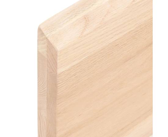 Blat de birou, 100x40x4 cm, lemn masiv de stejar netratat, 3 image
