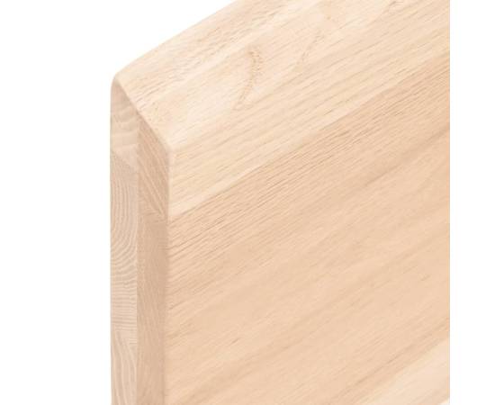 Blat de birou, 100x60x4 cm, lemn masiv de stejar netratat, 3 image