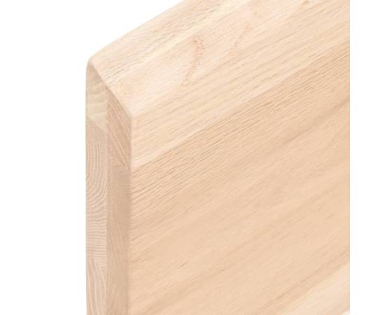 Blat de birou, 80x50x4 cm, lemn masiv de stejar netratat, 3 image