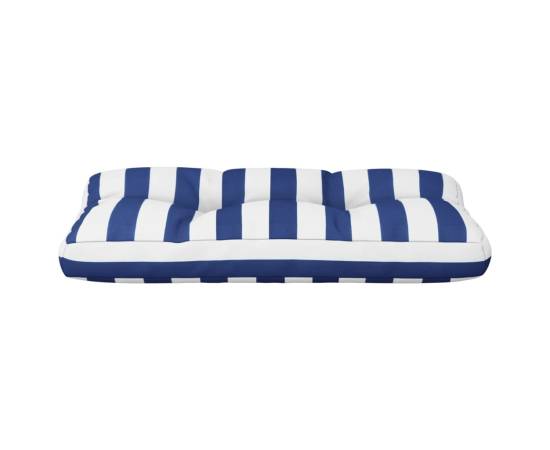 Pernă de paleți, albastru/alb, 80x40x12 cm, textil, dungi, 5 image