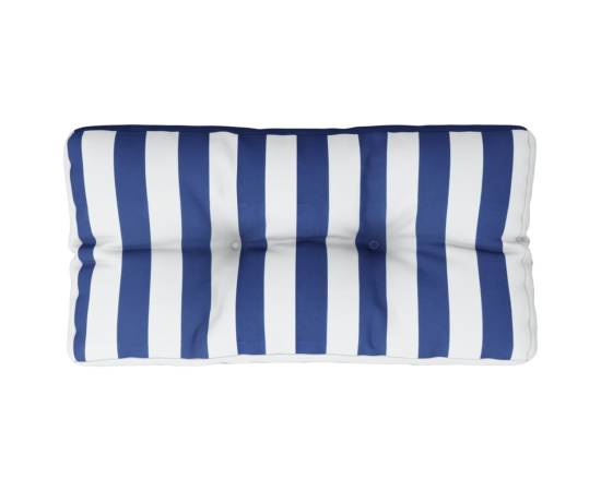 Pernă de paleți, albastru/alb, 80x40x12 cm, textil, dungi, 2 image