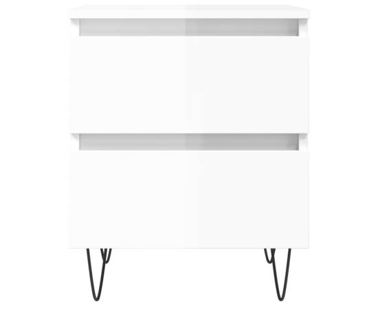 Noptieră, alb extralucios, 40x35x50 cm, lemn compozit, 5 image