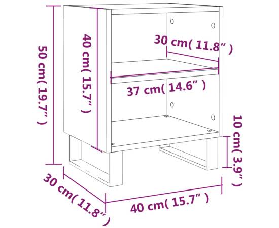 Noptieră, stejar maro, 40x30x50 cm, lemn compozit, 9 image