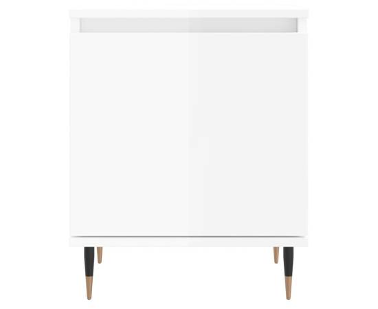 Noptiere, 2 buc., alb extralucios, 40x30x50 cm, lemn compozit, 5 image
