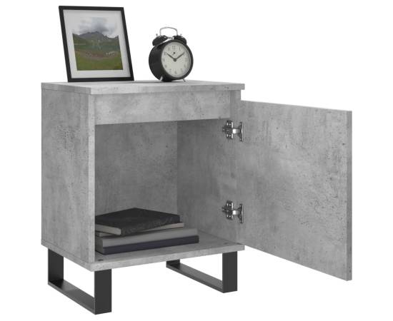 Noptiere, 2 buc., gri beton, 40x30x50 cm, lemn compozit, 4 image