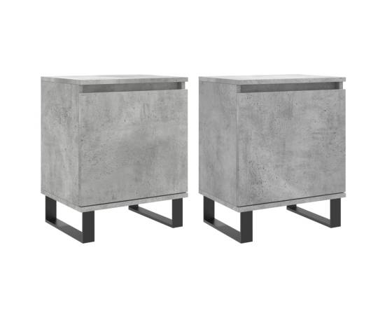 Noptiere, 2 buc., gri beton, 40x30x50 cm, lemn compozit, 2 image