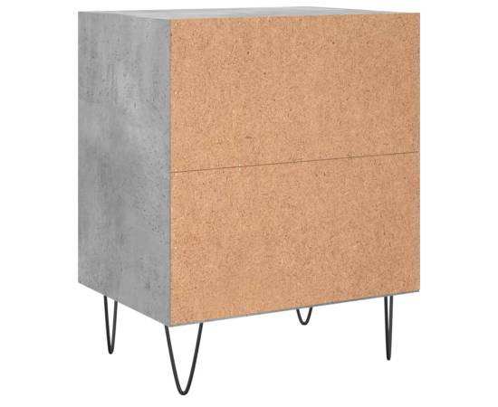 Noptiere, 2 buc., gri beton, 40x30x50 cm, lemn compozit, 7 image