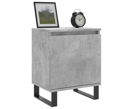 Noptiere, 2 buc., gri beton, 40x30x50 cm, lemn compozit, 3 image