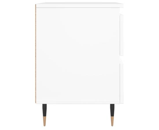 Noptiere, 2 buc., alb, 40x35x50 cm, lemn compozit, 7 image