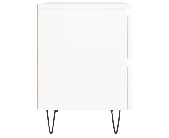 Noptiere, 2 buc., alb, 40x35x50 cm, lemn compozit, 7 image