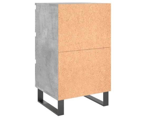 Noptiere, 2 buc., gri beton, 40x35x69 cm, lemn compozit, 8 image