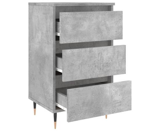 Noptiere, 2 buc., gri beton, 40x35x69 cm, lemn compozit, 6 image