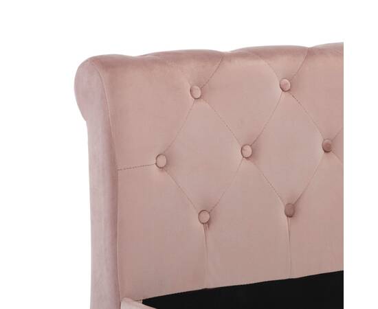 Cadru de pat, roz, 160 x 200 cm, catifea, 5 image