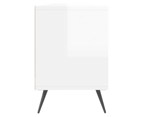 Comodă tv, alb extralucios, 150x30x44,5 cm, lemn prelucrat, 7 image