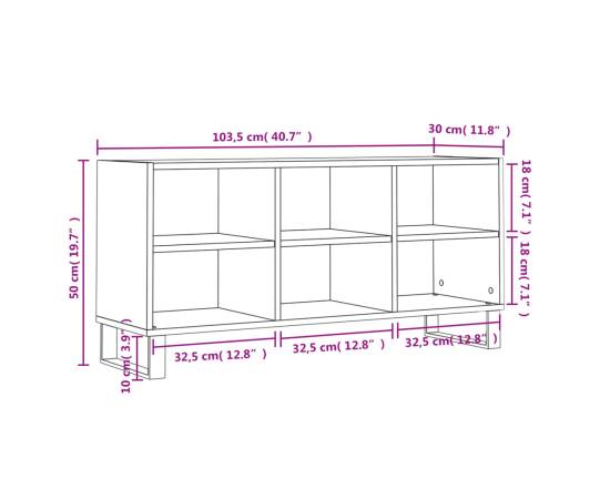 Comodă tv, gri beton, 103,5x30x50 cm, lemn compozit, 9 image