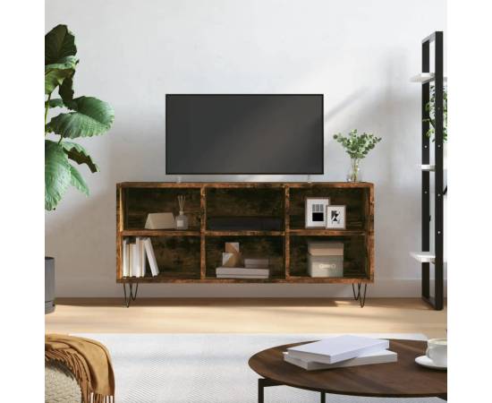 Comodă tv, stejar fumuriu, 103,5x30x50 cm, lemn compozit