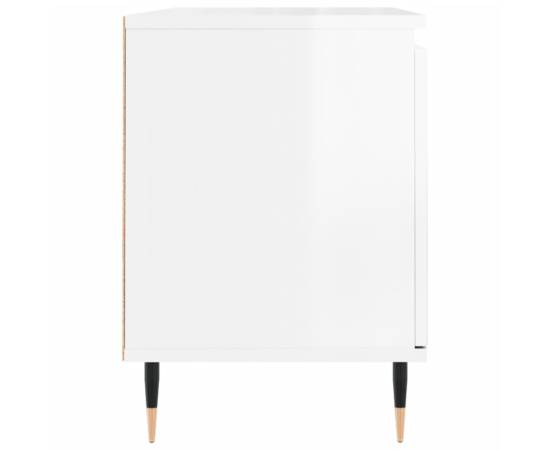 Comodă tv, alb extralucios, 104x35x50 cm, lemn compozit, 7 image