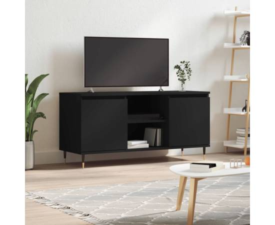 Comodă tv, negru, 104x35x50 cm, lemn compozit