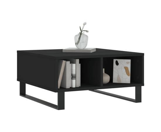 Masă de cafea, negru, 60x60x30 cm, lemn compozit, 3 image