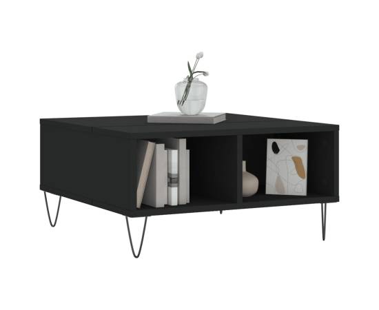 Masă de cafea, negru, 60x60x30 cm, lemn compozit, 3 image