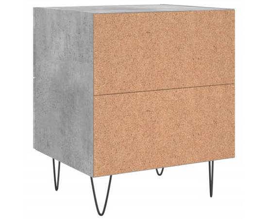 Noptieră, gri beton, 40x35x47,5 cm, lemn compozit, 8 image