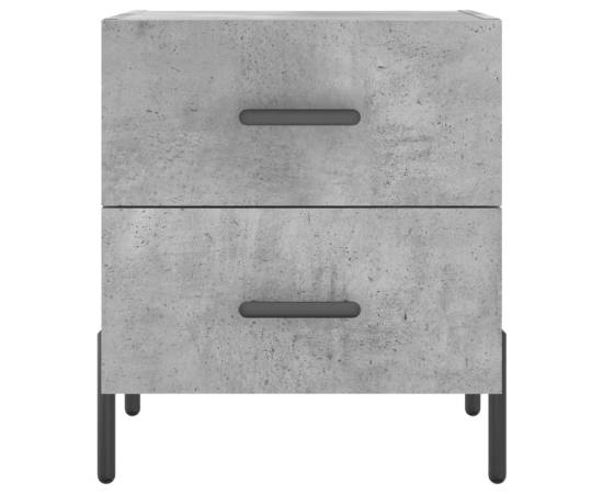 Noptiere, 2 buc., gri beton, 40x35x47,5 cm, lemn compozit, 6 image