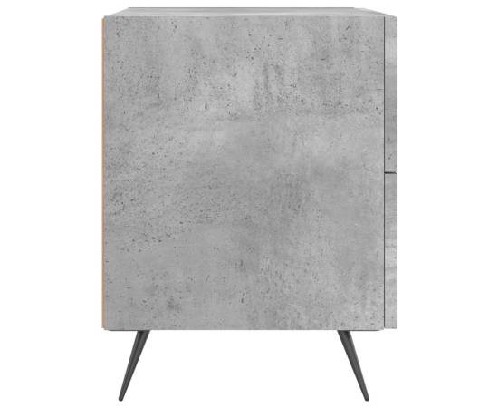 Noptiere, 2 buc., gri beton, 40x35x47,5 cm, lemn compozit, 7 image