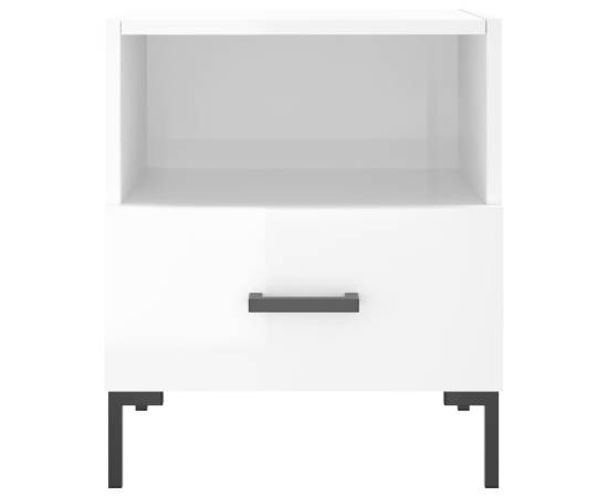 Noptiere, 2 buc., alb extralucios, 40x35x47,5 cm, lemn compozit, 7 image