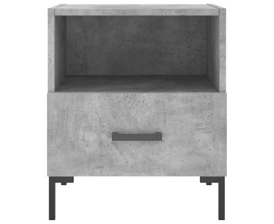 Noptiere, 2 buc., gri beton, 40x35x47,5 cm, lemn compozit, 7 image