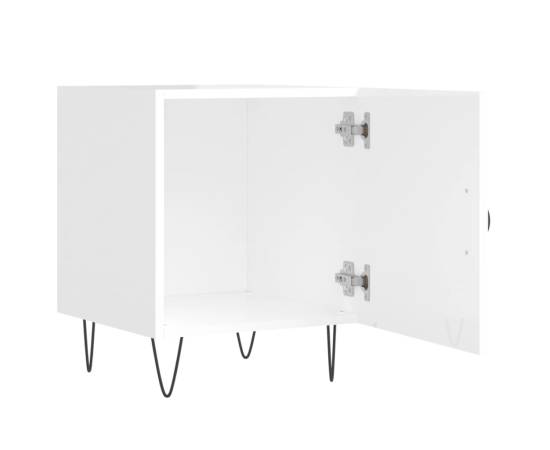 Noptieră, alb extralucios, 40x40x50 cm, lemn compozit, 5 image