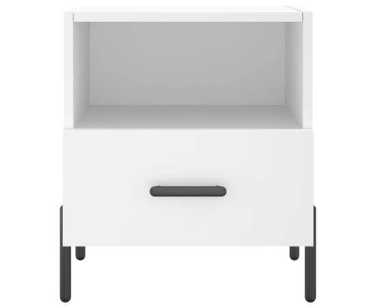 Noptiere, 2 buc., alb, 40x35x47,5 cm, lemn compozit, 7 image