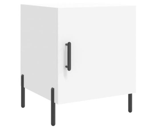 Noptiere, 2 buc., alb, 40x40x50 cm, lemn compozit, 5 image
