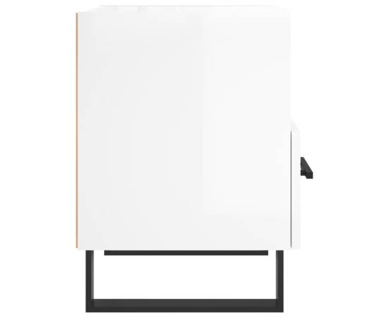 Noptiere, 2 buc., alb extralucios, 40x35x47,5 cm, lemn compozit, 8 image