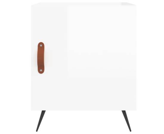 Noptiere, 2 buc., alb extralucios, 40x40x50 cm, lemn compozit, 6 image