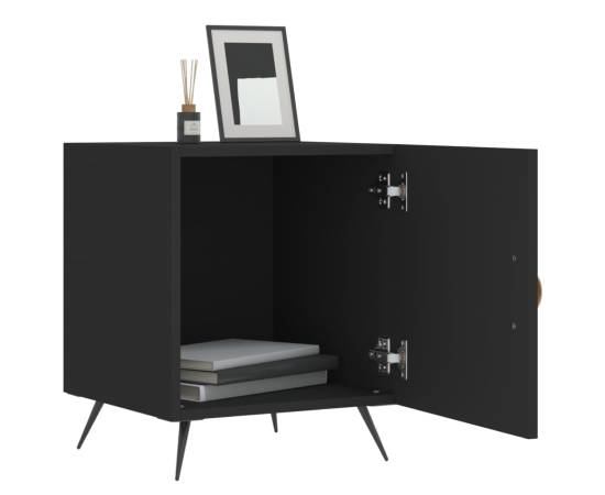 Noptiere, 2 buc., negru, 40x40x50 cm, lemn compozit, 3 image