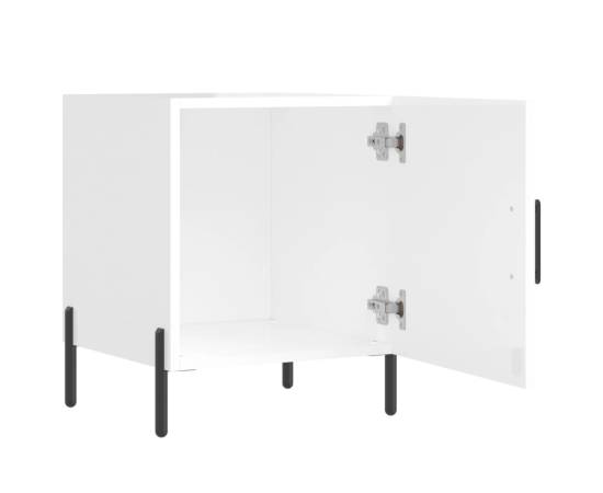Noptieră, alb extralucios, 40x40x50 cm, lemn compozit, 5 image