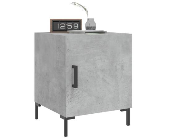 Noptiere, 2 buc., gri beton, 40x40x50 cm, lemn compozit, 10 image