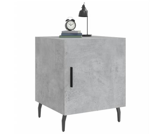 Noptiere, 2 buc., gri beton, 40x40x50 cm, lemn compozit, 4 image