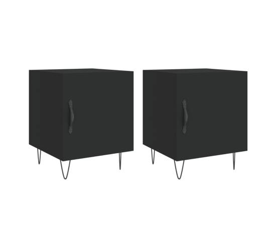 Noptiere, 2 buc., negru, 40x40x50 cm, lemn compozit, 2 image