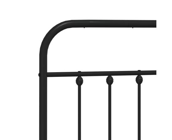 Cadru de pat metalic cu tăblie, negru, 120x190 cm, 9 image