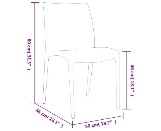 Scaune de grădină, 2 buc., alb, 50x46x80 cm, polipropilenă, 8 image