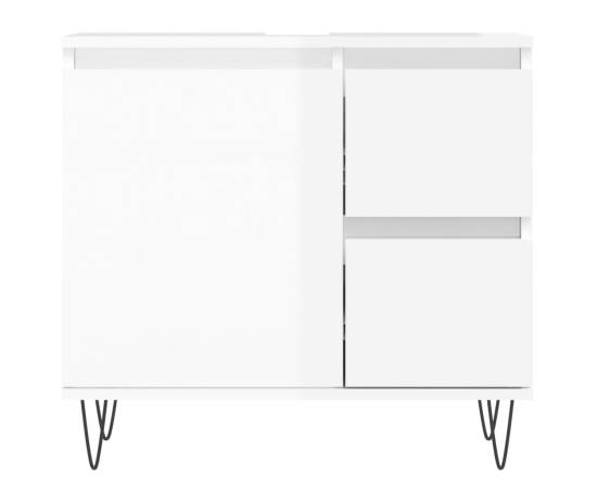 Dulap de baie, alb extralucios, 65x33x60 cm, lemn prelucrat, 5 image