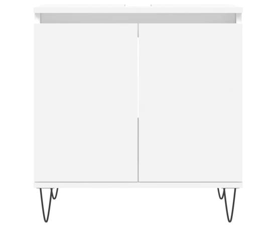 Dulap de chiuvetă, alb, 58x33x60 cm, lemn prelucrat, 4 image