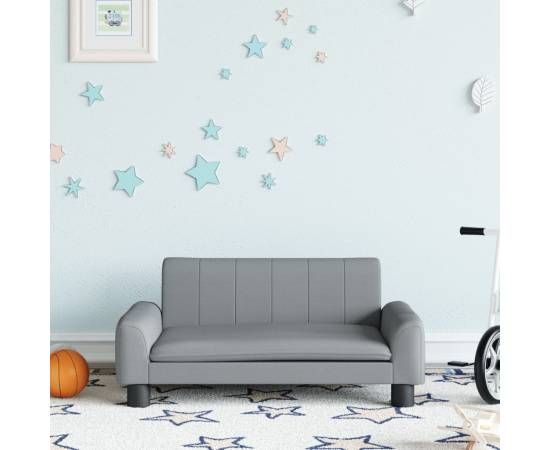 Canapea pentru copii, gri, 70x45x30 cm, material textil
