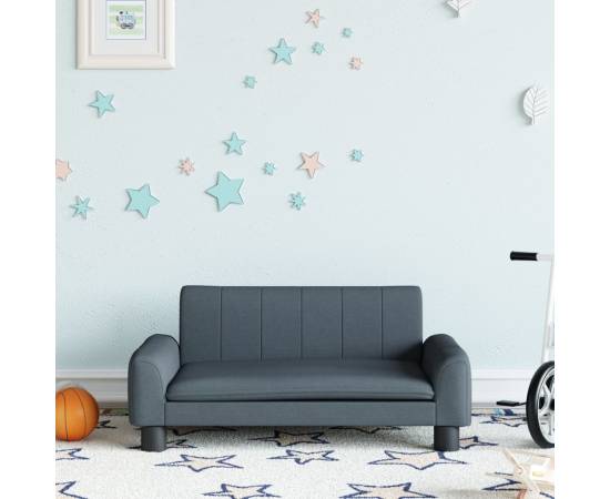 Canapea pentru copii, gri, 70x45x30 cm, material textil